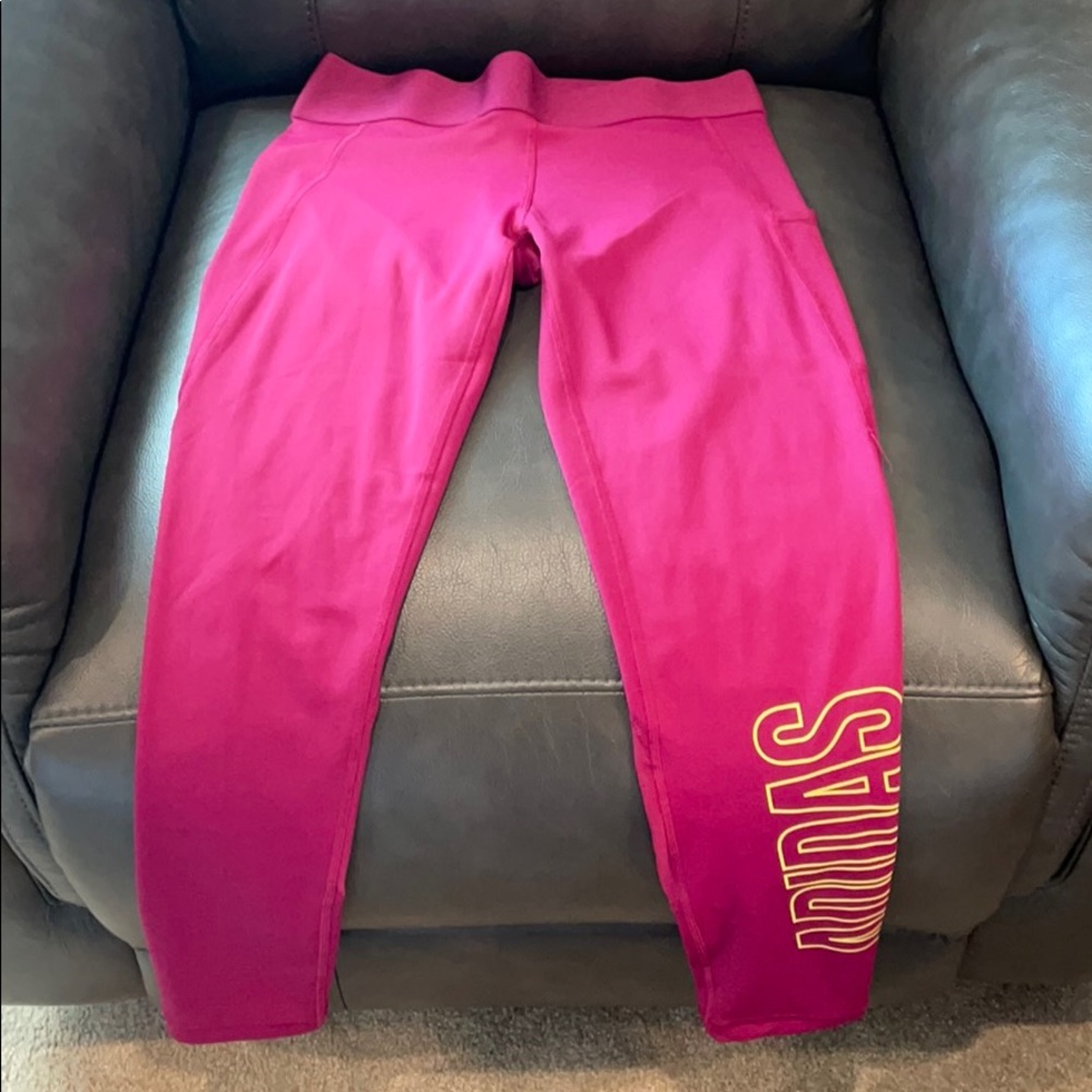 Adidas leggings, fuchsia, size small